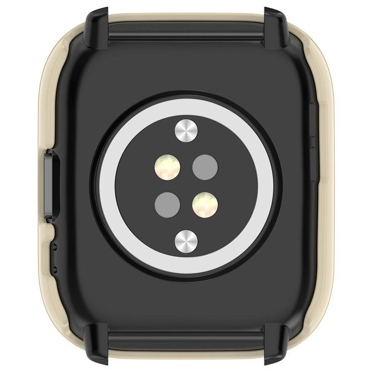 For Huami Amazfit Active (A2211) Case with Tempered Glass Film Full Protective Hard PC Watch Cover - Ivory White