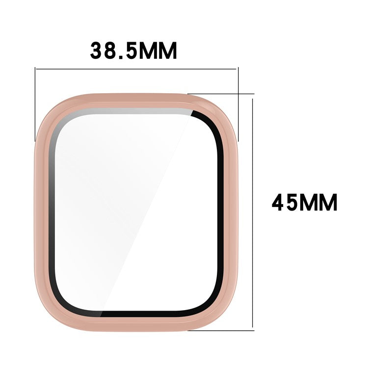 For Huami Amazfit Active (A2211) Case with Tempered Glass Film Full Protective Hard PC Watch Cover - Ivory White