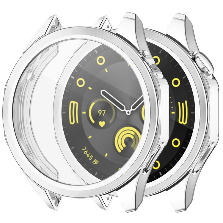 For Huawei Watch GT 4 46mm Watch Case TPU Scratch-resistant Electroplating Protector Cover - Silver