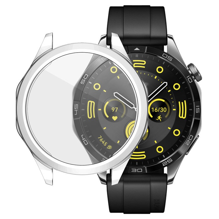 For Huawei Watch GT 4 46mm Watch Case TPU Scratch-resistant Electroplating Protector Cover - Silver
