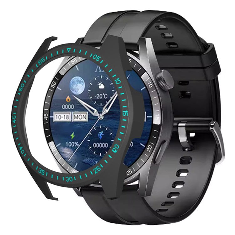 For Aigo GT8 Smart Watch Half-Wrapped Protective Cover Hard PC Frame Watch Case with Dial Plate - Black+Blue