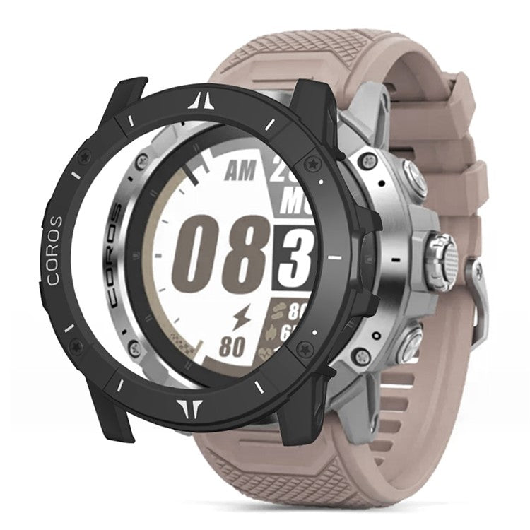 For Coros Vertix 2 Hard PC Case Hollow Edge Protector Bumper Frame Cover - Black+White