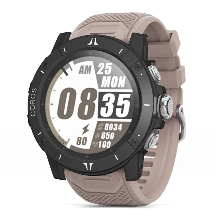 For Coros Vertix 2 Hard PC Case Hollow Edge Protector Bumper Frame Cover - Black+White