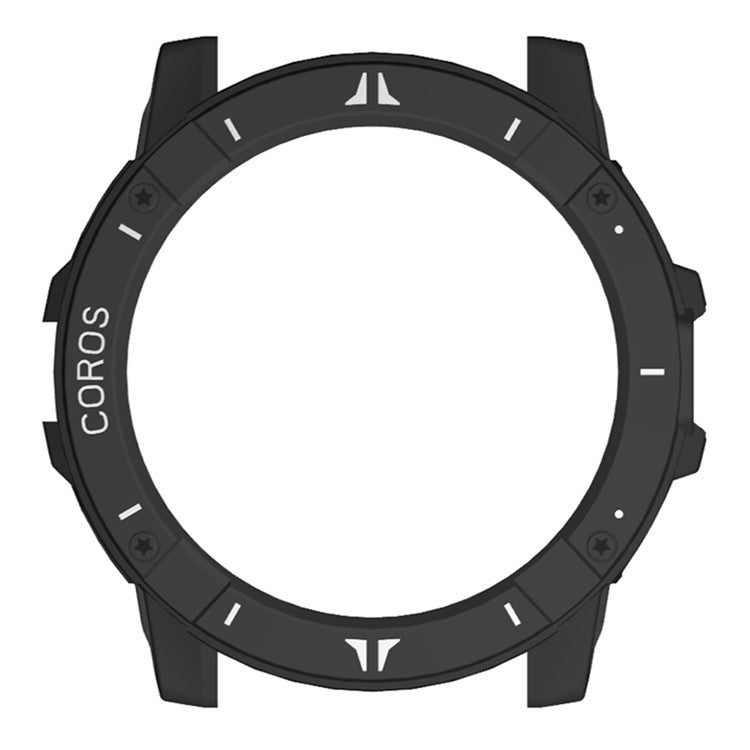 For Coros Vertix 2 Hard PC Case Hollow Edge Protector Bumper Frame Cover - Black+White
