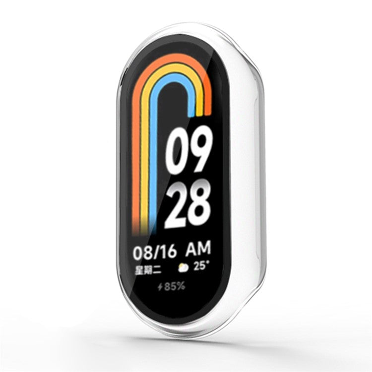For Xiaomi Smart Band 8 / Band 8 NFC Protective Case Full Cover PC Watch Cover with Screen Protector - Transparent