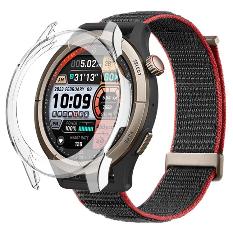 For Huami Amazfit Cheetah Pro Frame PC Cover Watch Protector - Transparent