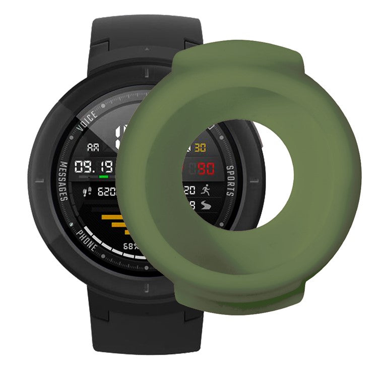 For Huami Amazfit Verge / Verge Lite Silicone Bumper Frame Hollowed Protective Cover - Army Green
