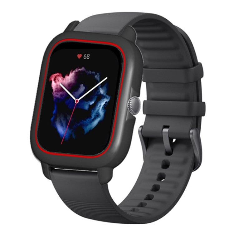 For Huami Amazfit GTS3 Protective Cover Frame Hard PC Hollow Watch Case - Black+Red