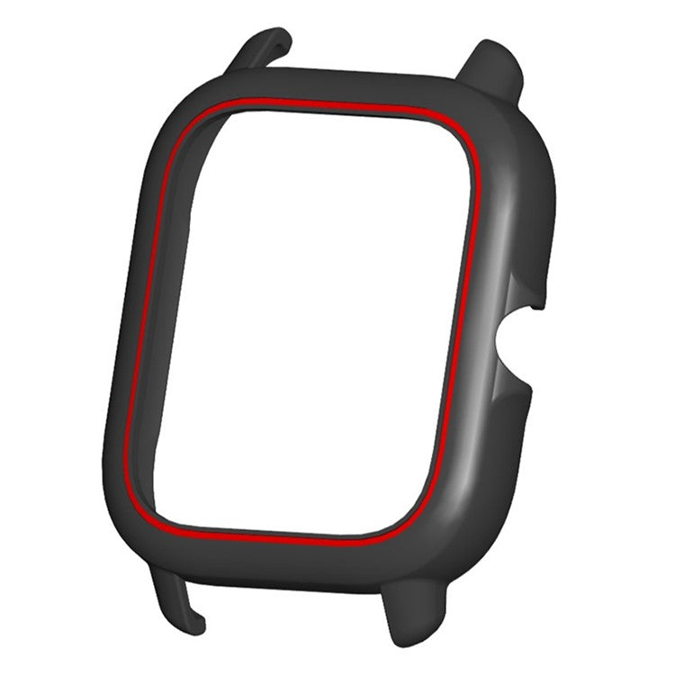 For Huami Amazfit GTS3 Protective Cover Frame Hard PC Hollow Watch Case - Black+Red