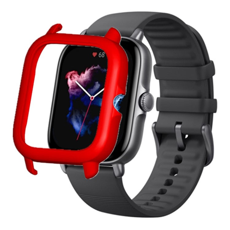 For Huami Amazfit GTS3 Protective Cover Frame Hard PC Hollow Watch Case - Red