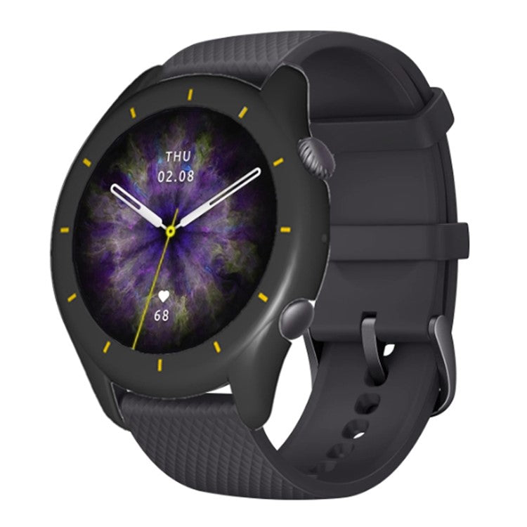 For Huami Amazfit GTR 3 / GTR 3 Pro Watch Case Hollow Hard PC Shockproof Cover Frame - Black+Yellow