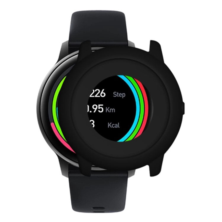 For Imilab KW66 Watch Case Half Protective Silicone Shockproof Cover - Black