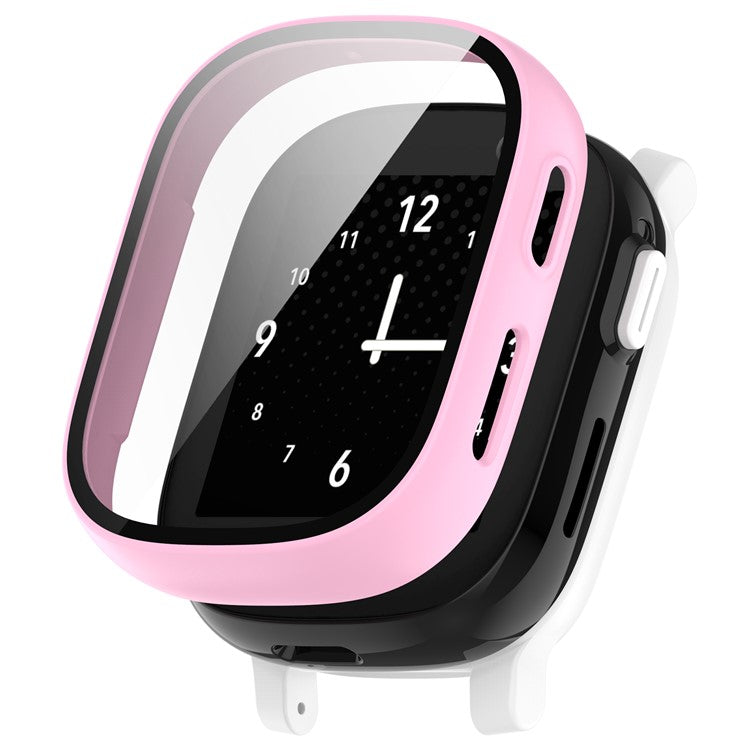 Hard PC Cover for Xplora X6 Play Watch Case with Tempered Glass Screen Protector - Pink