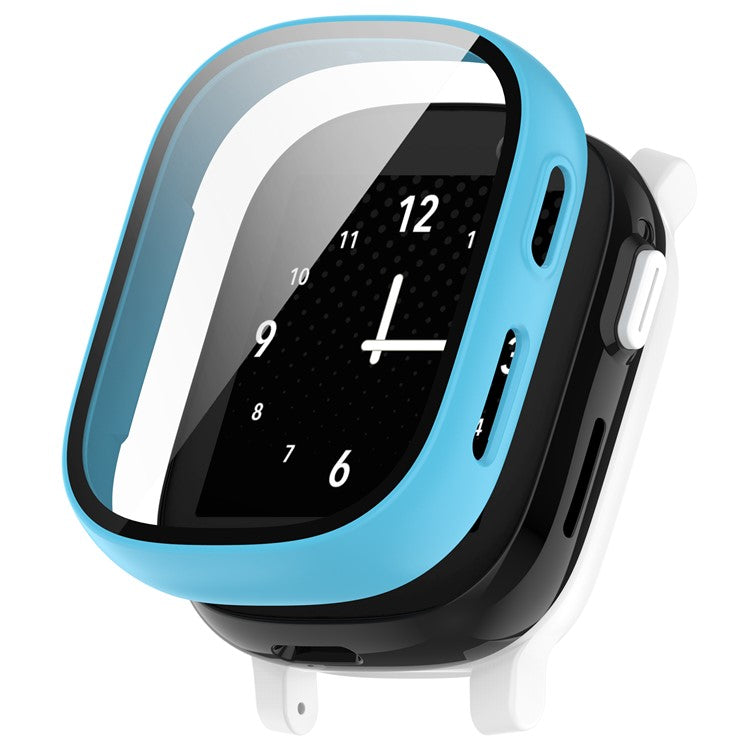 Hard PC Cover for Xplora X6 Play Watch Case with Tempered Glass Screen Protector - Blue