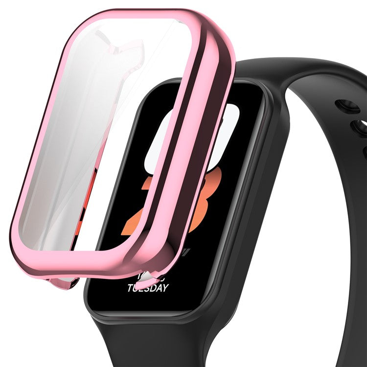 For Xiaomi Smart Band 8 Active / Redmi Band 2 TPU Watch Case Electroplating Frame Cover - Electroplating Pink