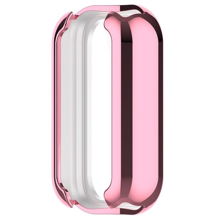 For Xiaomi Smart Band 8 Active / Redmi Band 2 TPU Watch Case Electroplating Frame Cover - Electroplating Pink