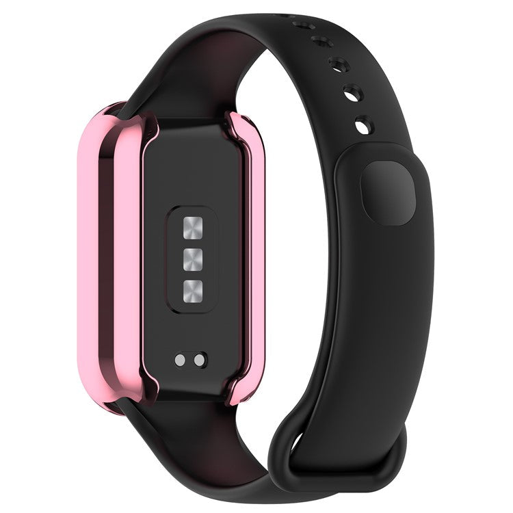 For Xiaomi Smart Band 8 Active / Redmi Band 2 TPU Watch Case Electroplating Frame Cover - Electroplating Pink