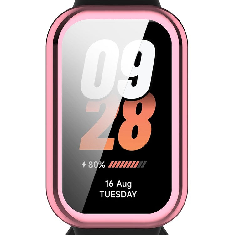 For Xiaomi Smart Band 8 Active / Redmi Band 2 TPU Watch Case Electroplating Frame Cover - Electroplating Pink