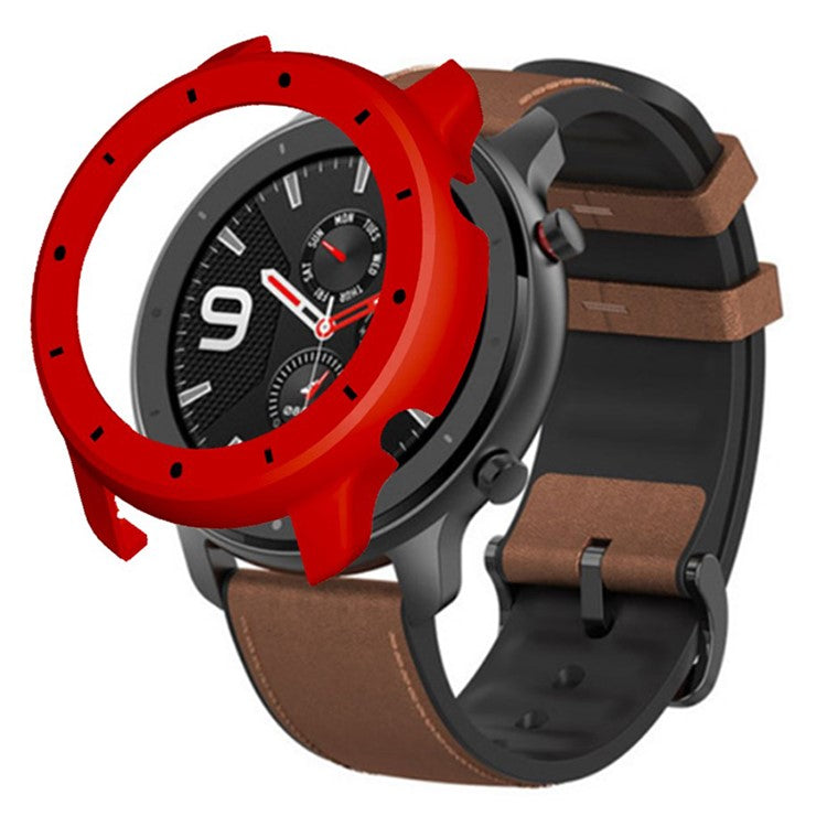 For Huami Amazfit GTR 47mm Anti-collision PC Watch Case Dual Color Design Protective Frame - Red+Black