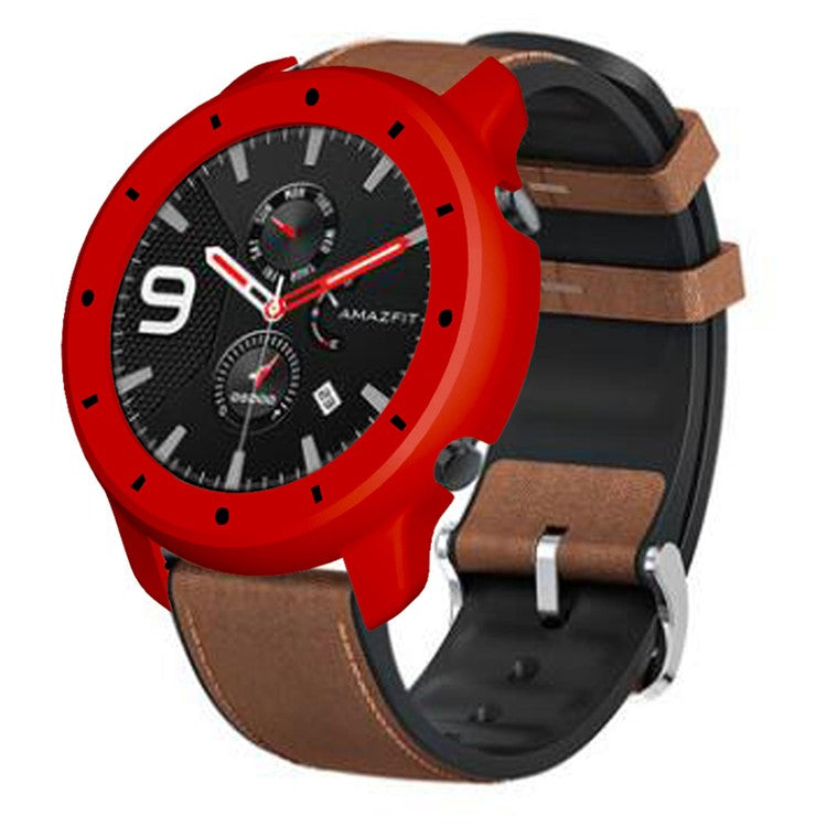 For Huami Amazfit GTR 47mm Anti-collision PC Watch Case Dual Color Design Protective Frame - Red+Black