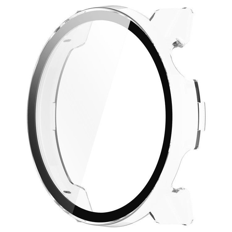 For Coros Pace 3 Protective Case Hard PC Watch Cover with Tempered Glass Screen Protector - Transparent White