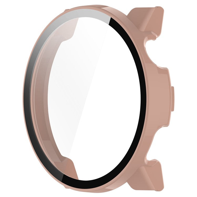 For Coros Pace 3 Protective Case Hard PC Watch Cover with Tempered Glass Screen Protector - Pink