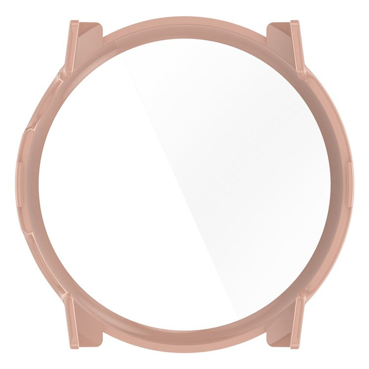 For Coros Pace 3 Protective Case Hard PC Watch Cover with Tempered Glass Screen Protector - Pink
