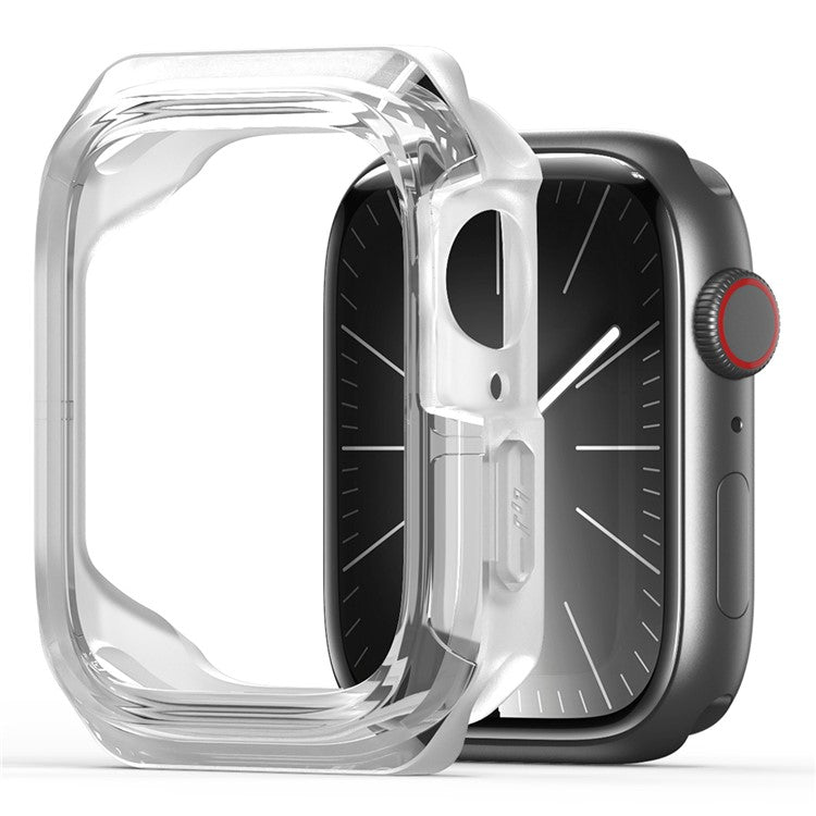DUX DUCIS Tamo Series for Apple Watch SE (2023) / SE (2022) / SE / 6 / 5 / 4 44mm Watch Case PC+Silicone Smart Watch Cover - Transparent White