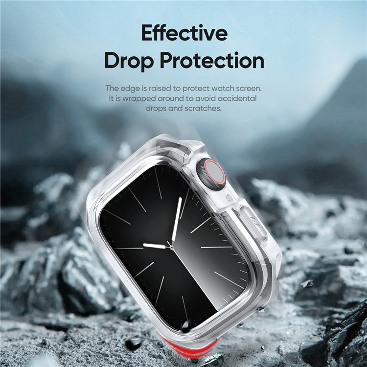 DUX DUCIS Tamo Series for Apple Watch SE (2023) / SE (2022) / SE / 6 / 5 / 4 44mm Watch Case PC+Silicone Smart Watch Cover - Transparent White