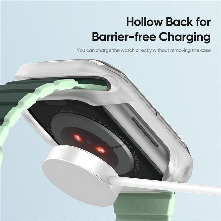 DUX DUCIS Tamo Series for Apple Watch SE (2023) / SE (2022) / SE / 6 / 5 / 4 44mm Watch Case PC+Silicone Smart Watch Cover - Transparent White