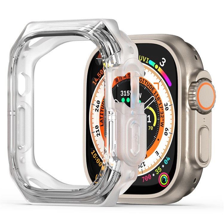 DUX DUCIS Tamo Series for Apple Watch Ultra 2 / Ultra 49mm Watch Case PC+Silicone Watch Cover Protector - Transparent White