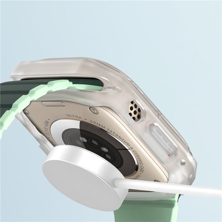 DUX DUCIS Tamo Series for Apple Watch Ultra 2 / Ultra 49mm Watch Case PC+Silicone Watch Cover Protector - Transparent White
