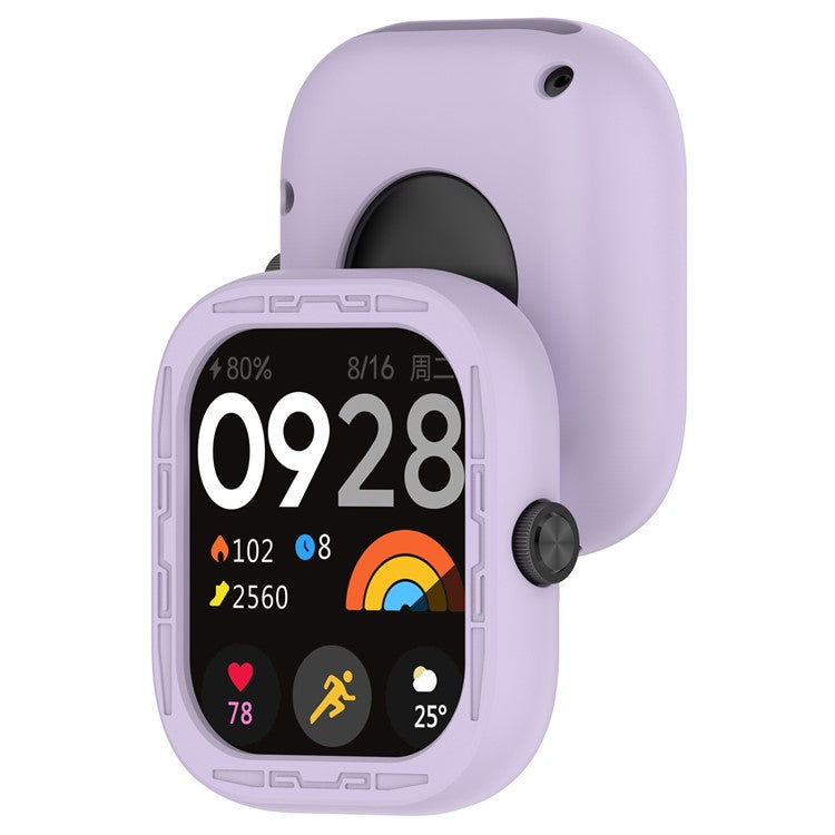 For Xiaomi Redmi Watch 4 Silicone Protective Cover Scratch-Resistant Watch Case - Purple