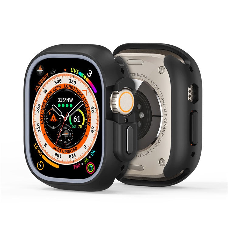 DUX DUCIS Bamo Series for Apple Watch Ultra 2 / Ultra 49mm Watch Case PC+TPU Cover - Black / Grey