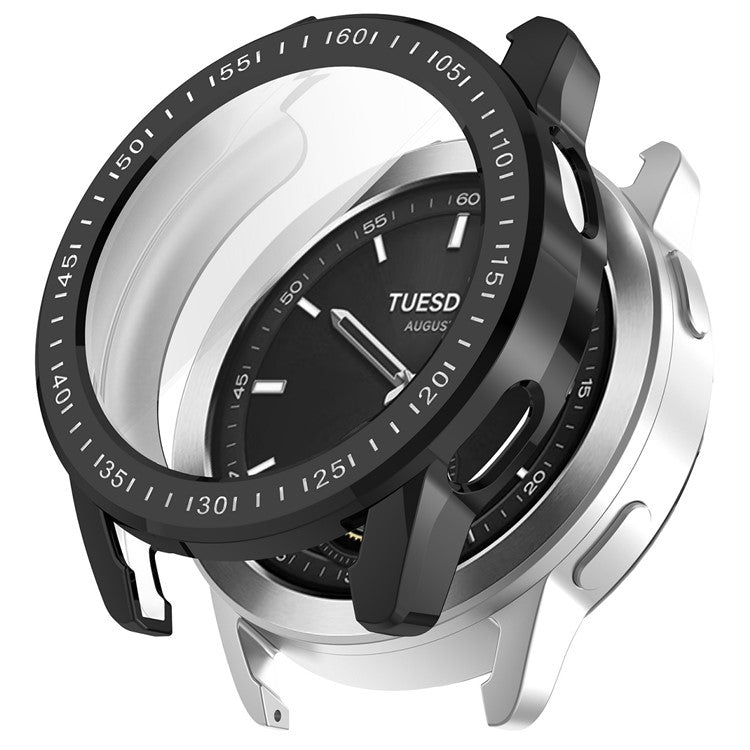 For Xiaomi Watch S3 TPU Watch Protective Case Electroplating Anti-drop Cover - Black