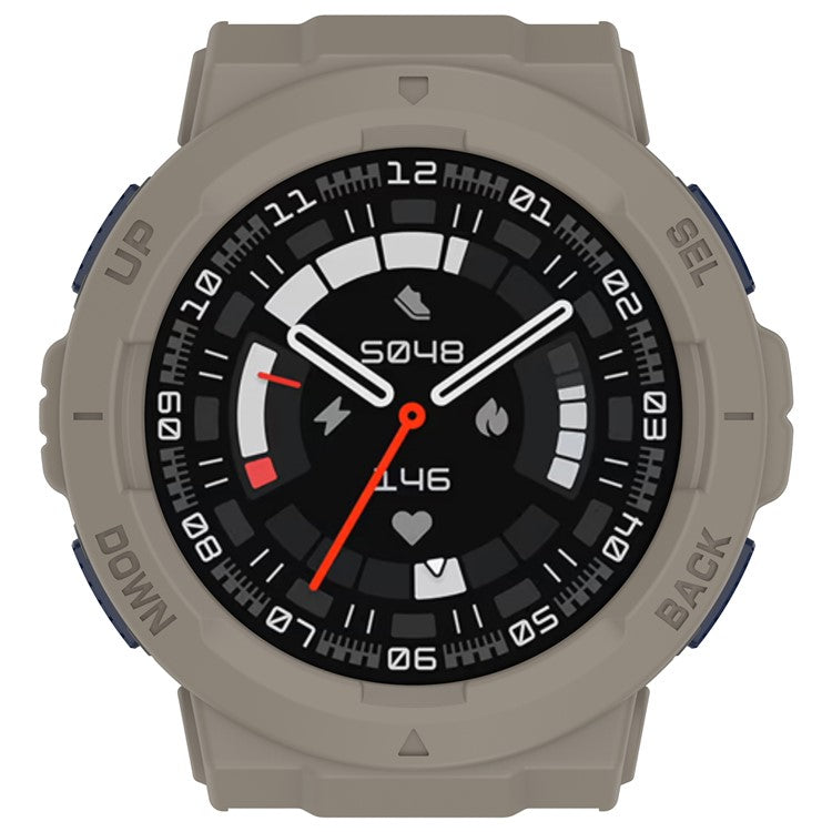 For Huami Amazfit Active Edge A2212 TPU Smartwatch Case Hollow Anti-collision Protective Frame - Sandstone Color