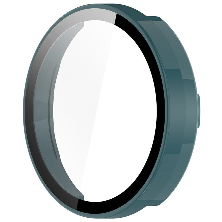 For Garmin Lily 2 Hard PC Watch Protection Case Cover with Tempered Glass Screen Film - Green