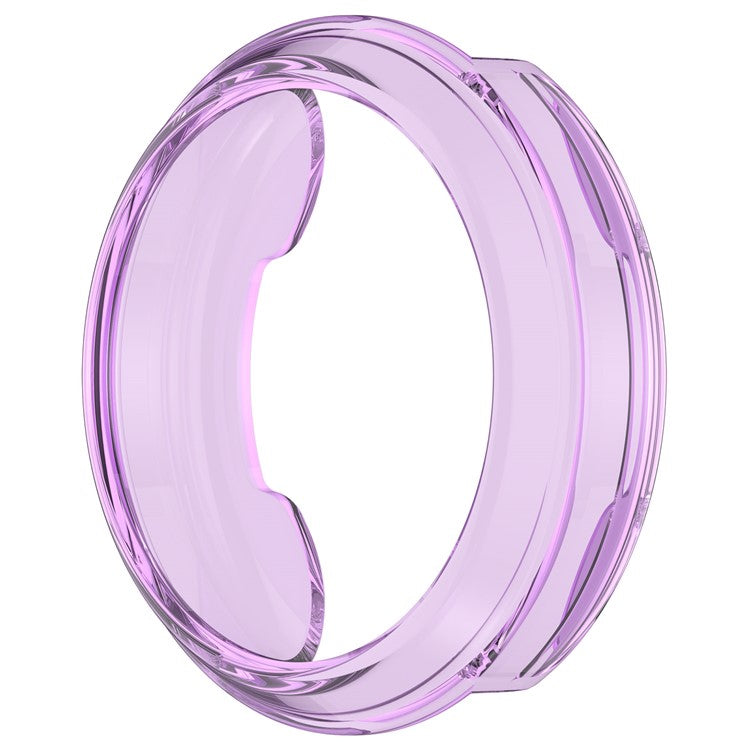 For Garmin Lily 2 Hollow-Out Shockproof TPU Watch Frame Case Smartwatch Protector - Transparent Purple