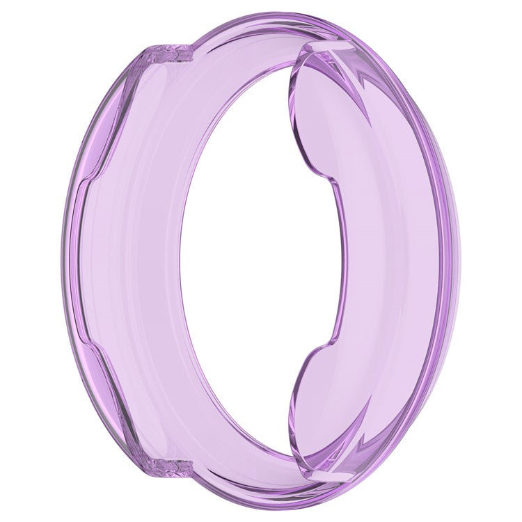For Garmin Lily 2 Hollow-Out Shockproof TPU Watch Frame Case Smartwatch Protector - Transparent Purple