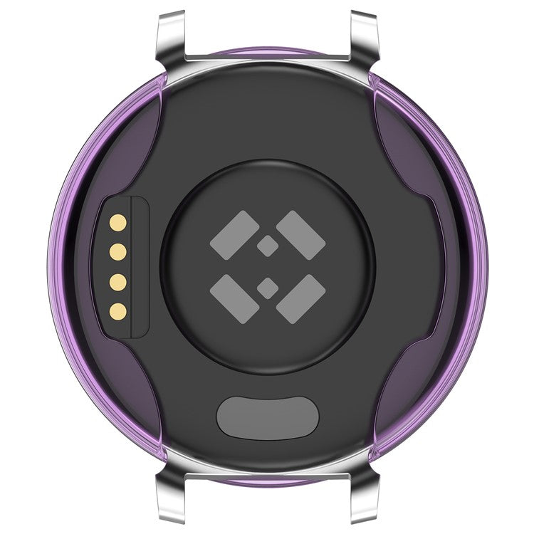 For Garmin Lily 2 Hollow-Out Shockproof TPU Watch Frame Case Smartwatch Protector - Transparent Purple