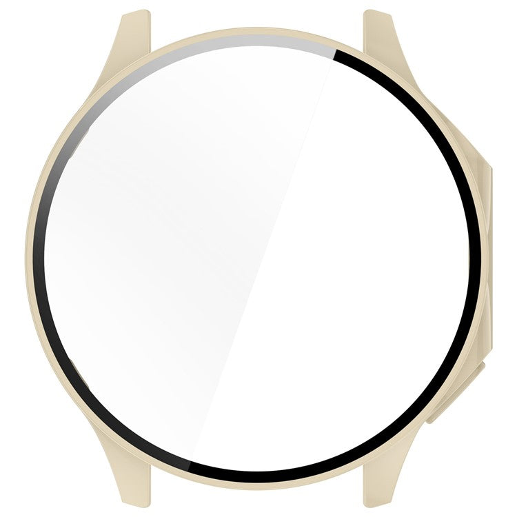 For Oppo Watch X / OnePlus Watch 2 46mm Drop Protection PC Watch Frame Cover with Tempered Glass Screen Film - Beige