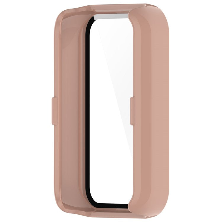 For Honor Band 9 Hard PC Watch Case Scratch Proof Cover with Tempered Glass Screen Film - Pink