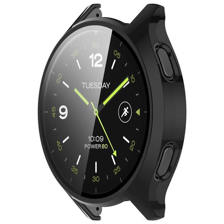 Hard PC Cover for Xiaomi Watch 2 Watch Case with Tempered Glass Screen Film - Black