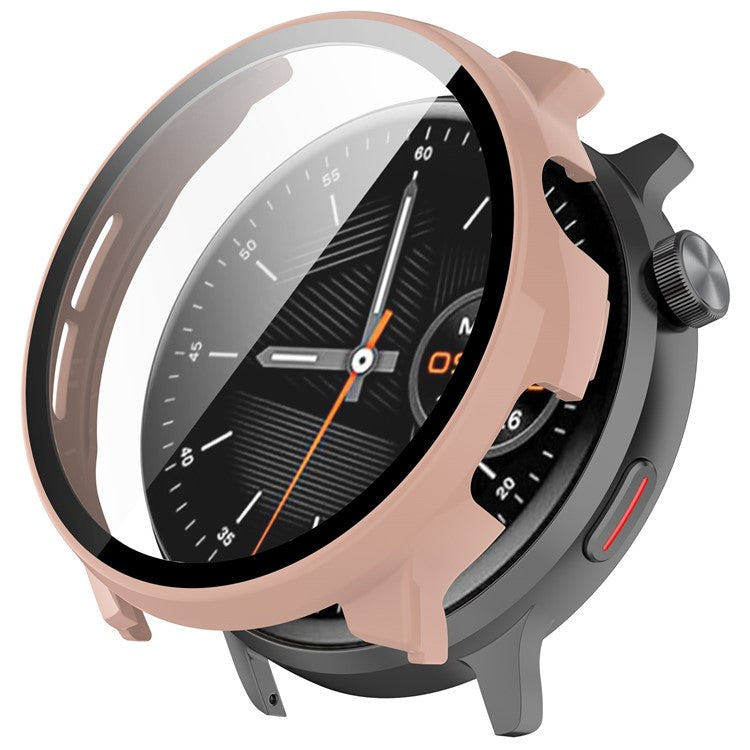 Hard PC Case for Mibro Watch Lite2 Watch Cover with Tempered Glass Screen Film - Pink