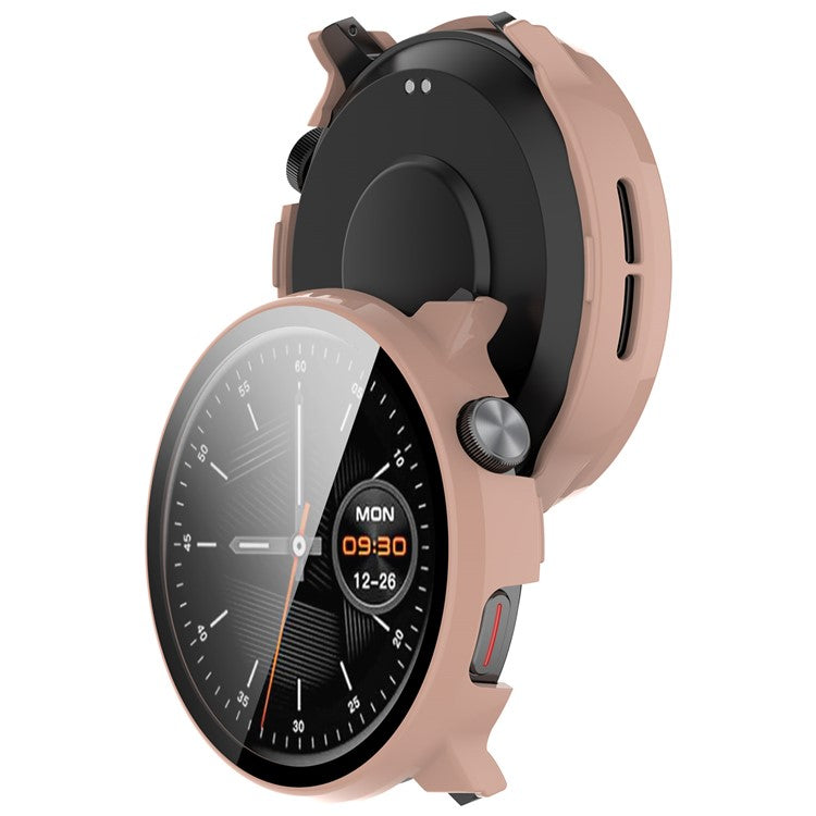Hard PC Case for Mibro Watch Lite2 Watch Cover with Tempered Glass Screen Film - Pink