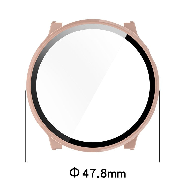 Hard PC Case for Mibro Watch Lite2 Watch Cover with Tempered Glass Screen Film - Pink