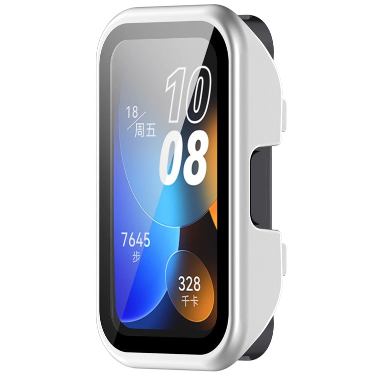 For Huawei Band 10 / Band 10 NFC / Band 9 / Band 9 NFC / Band 8 / Band 8 NFC Hard PC Watch Cover with Tempered Glass - Silver