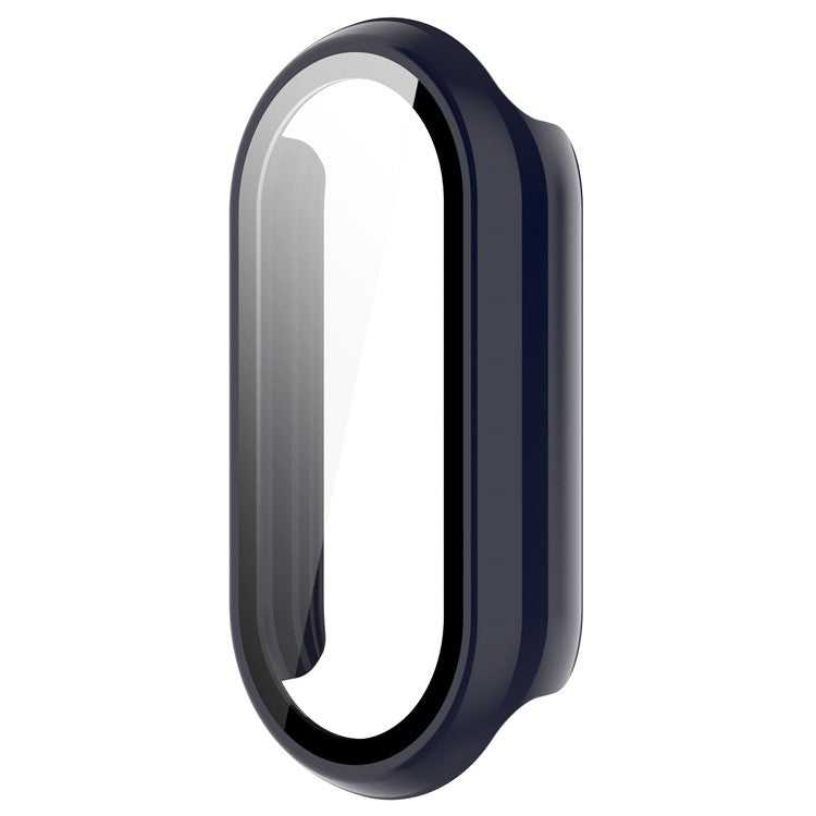 For Xiaomi Smart Band 8 / 8 NFC PC Case+Glossy Style Tempered Glass Screen Protector - Dark Blue