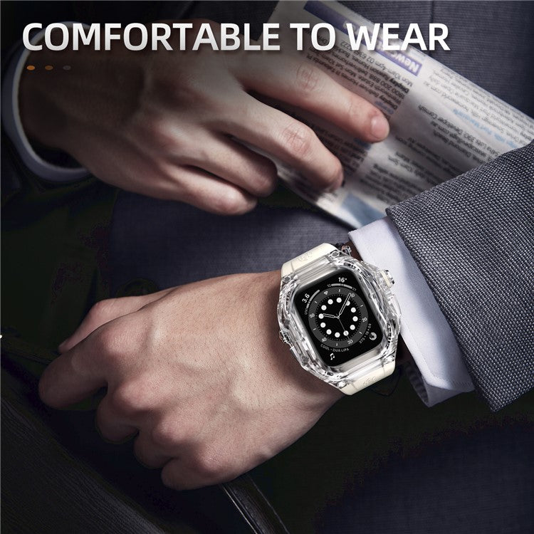 SHELLBOX For Apple Watch Ultra 49mm / Ultra 2 49mm PC Watch Protective Case with Strap - White