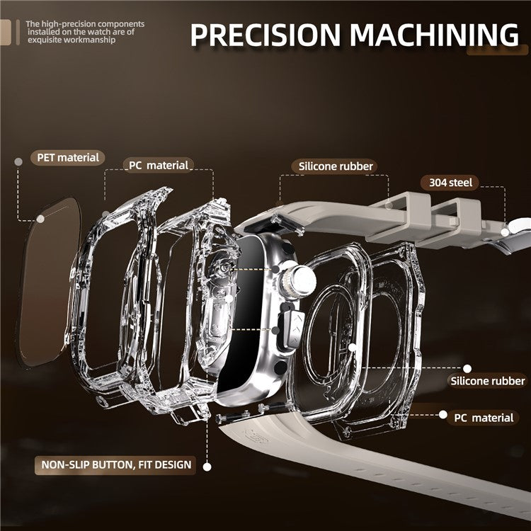 SHELLBOX For Apple Watch Ultra 49mm / Ultra 2 49mm PC Watch Protective Case with Strap - White